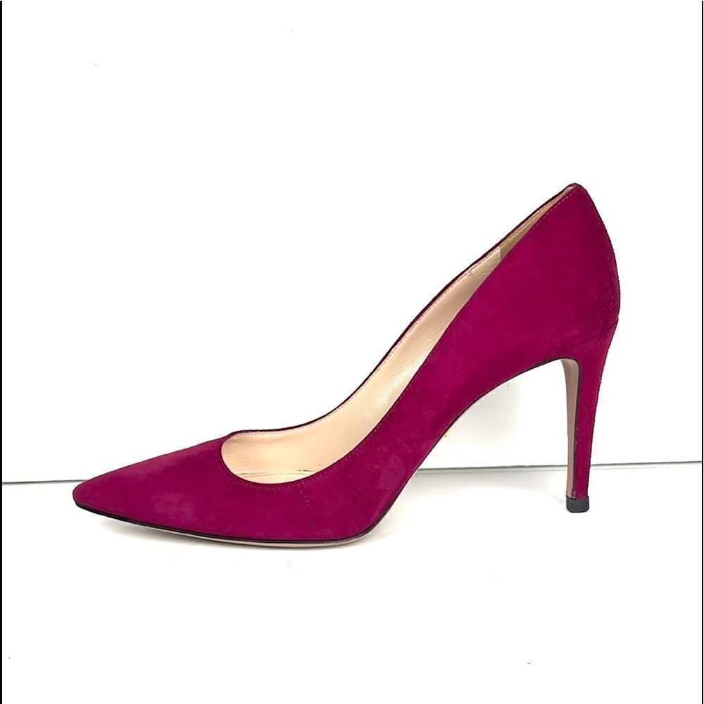 Prada Milano Fuchsia Suede Pumps EU 39 US 9 Pointed Toe 3.5” Heel Made In Italy